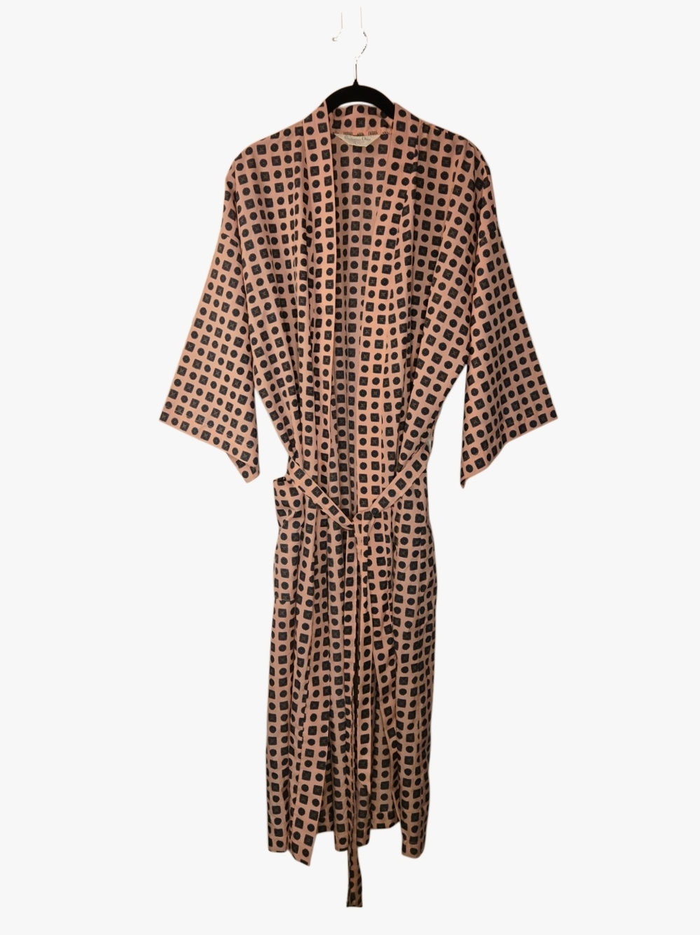 Vintage Christian Dior Blush Pink Printed Kimono Robe !